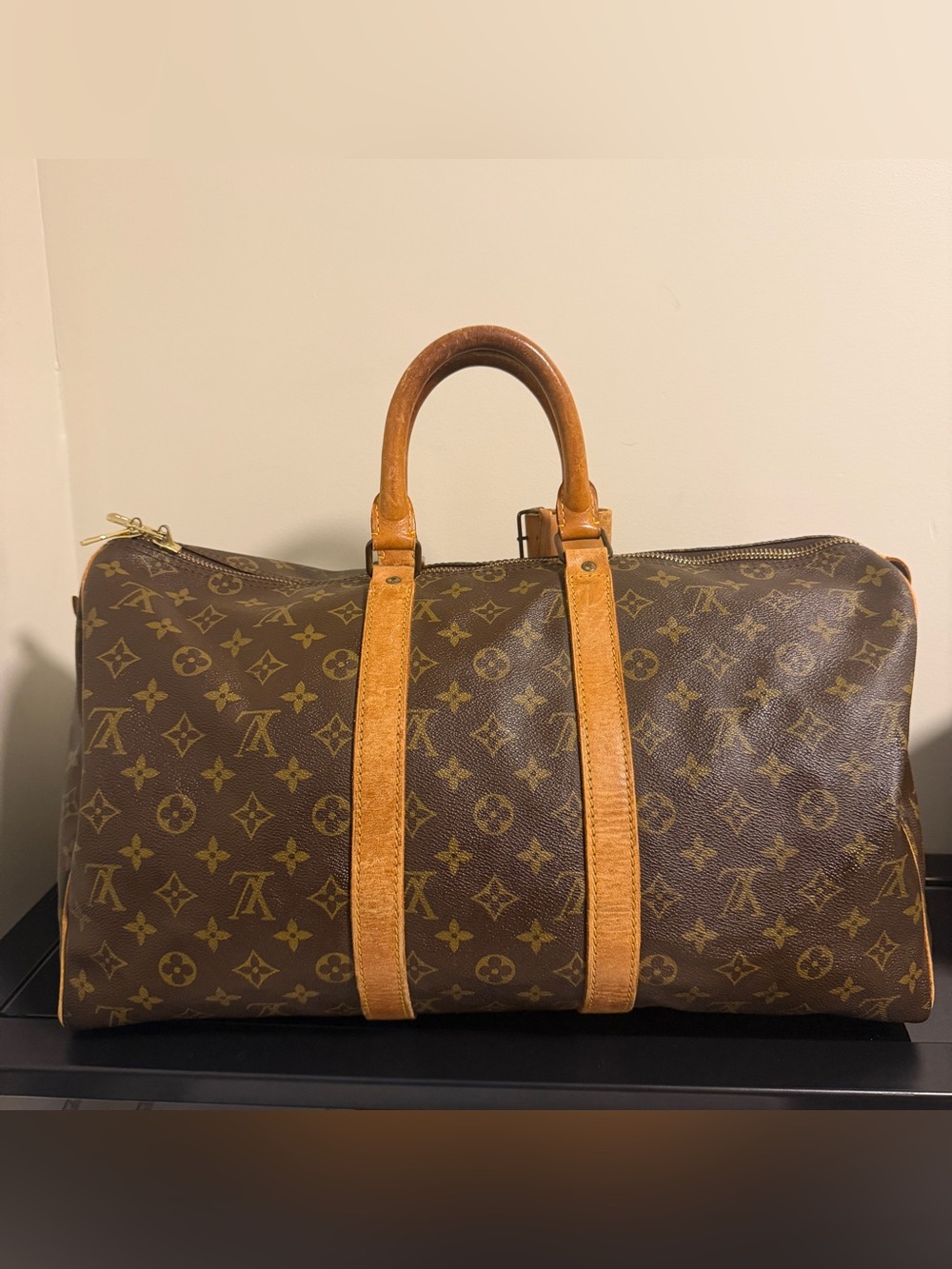 Louis Vuitton Monogram Keepall 45 Duffel Travel Bag authentic